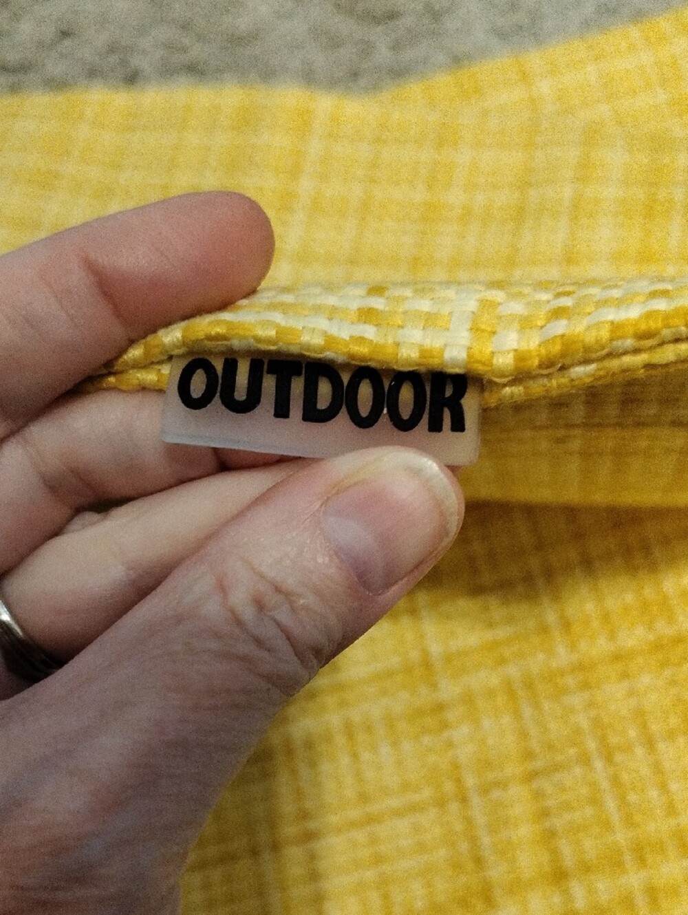Pair Of Yellow Woven Outdoor Pillow Cover 11.5" X 11.5" - Picture 9 of 10